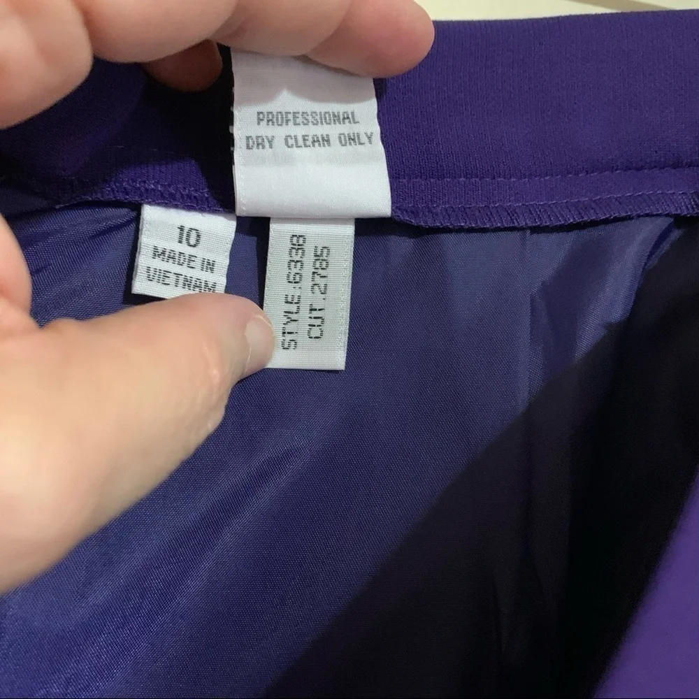 Career Dressy Lined Pencil Straight Ankle Length Maxi Skirt Purple Plum size 10